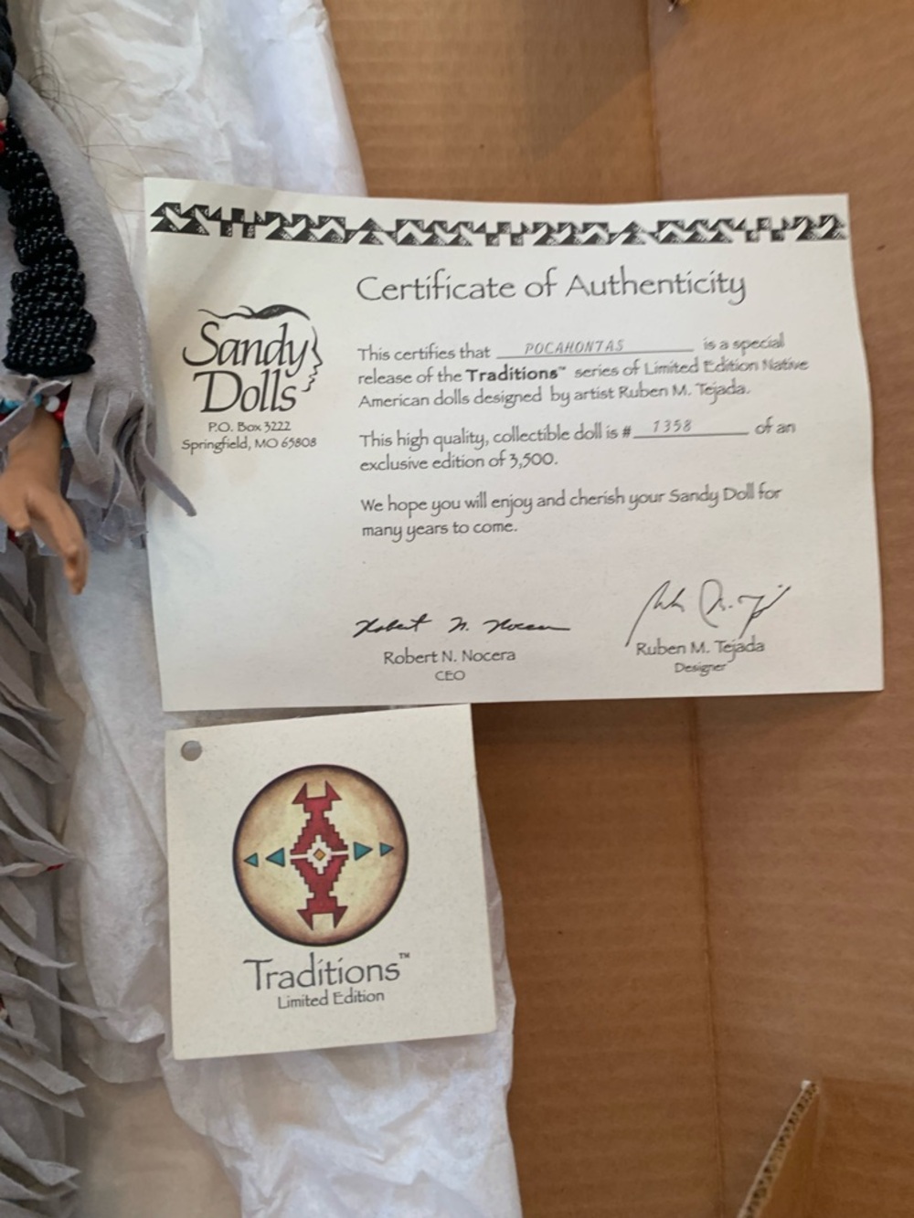 Traditions Sandy Dolls Collectible Native-Inspired Girl Doll Pocahontas 16Inch - Picture 4 of 5